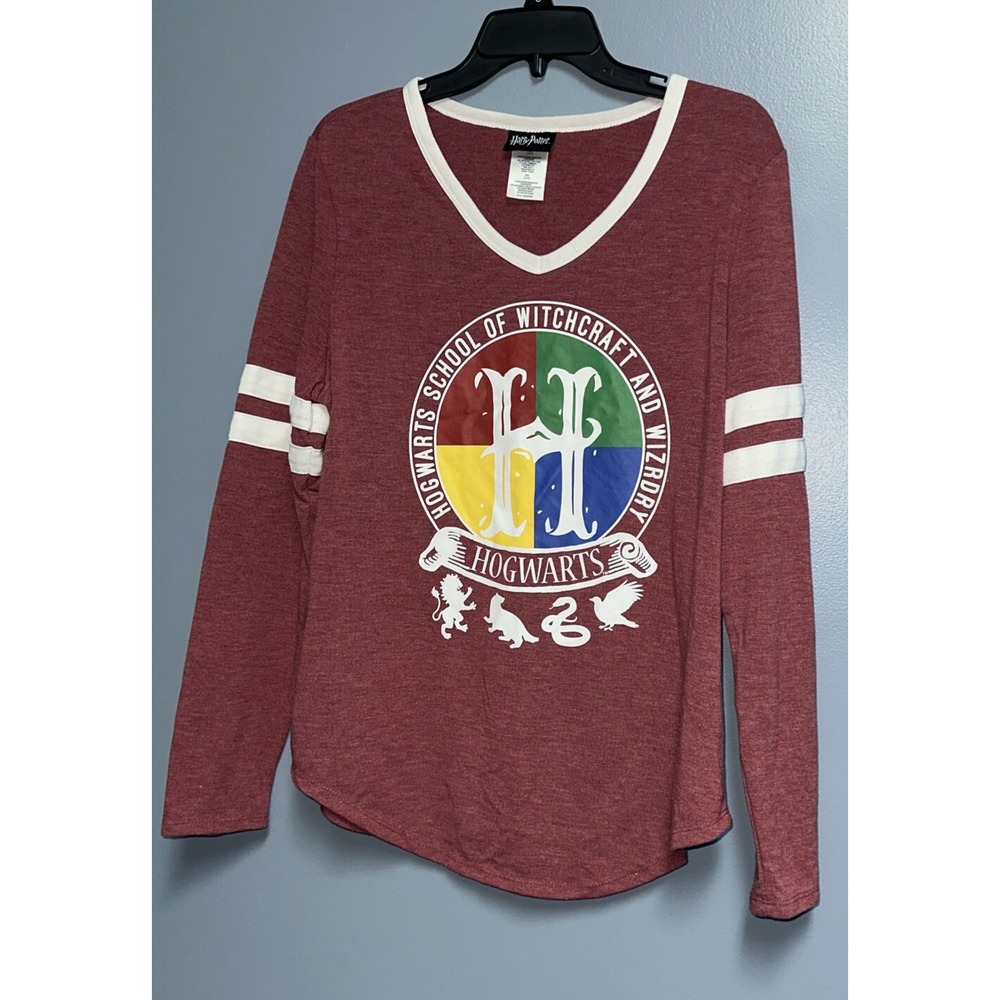 Harry Potter Shirt Junior XL Red/Maroon Varsity‎ School of Witchcraft & Wizardry